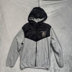 Vegas Golden Knights Hoodie Full Zip Mens Large Gray Black NHL Hockey‎ G-III